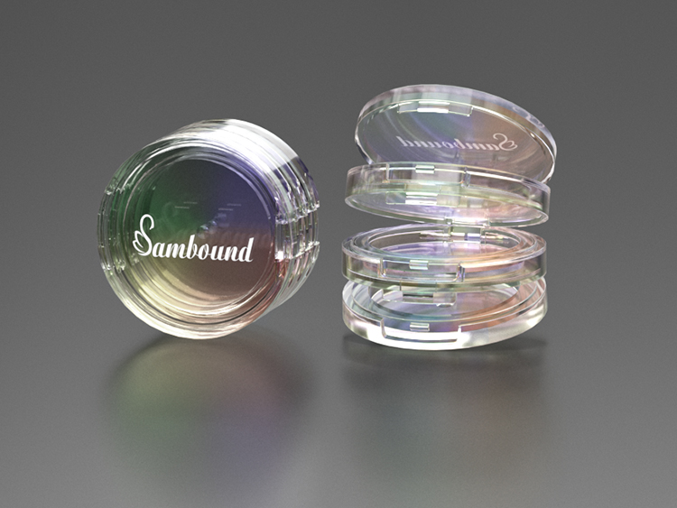 化妝品生產廠家定做電鍍幻彩粉餅盒